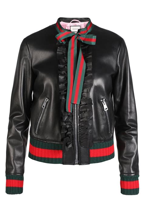 gucci jacket leather womens shoulder pads|Gucci original leather jacket.